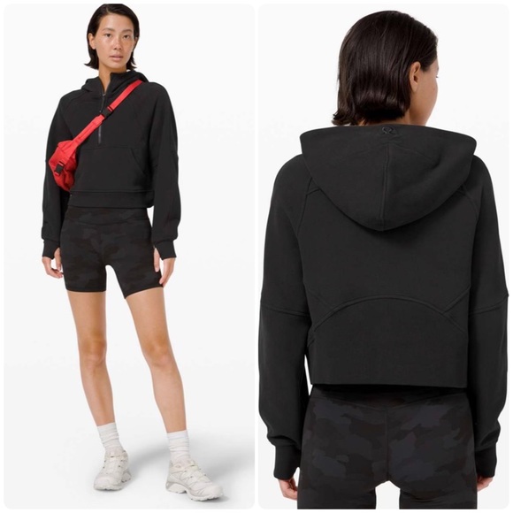 lululemon athletica Tops - Lululemon Scuba Oversized 1/2 Zip Hoodie Black Size XS/S